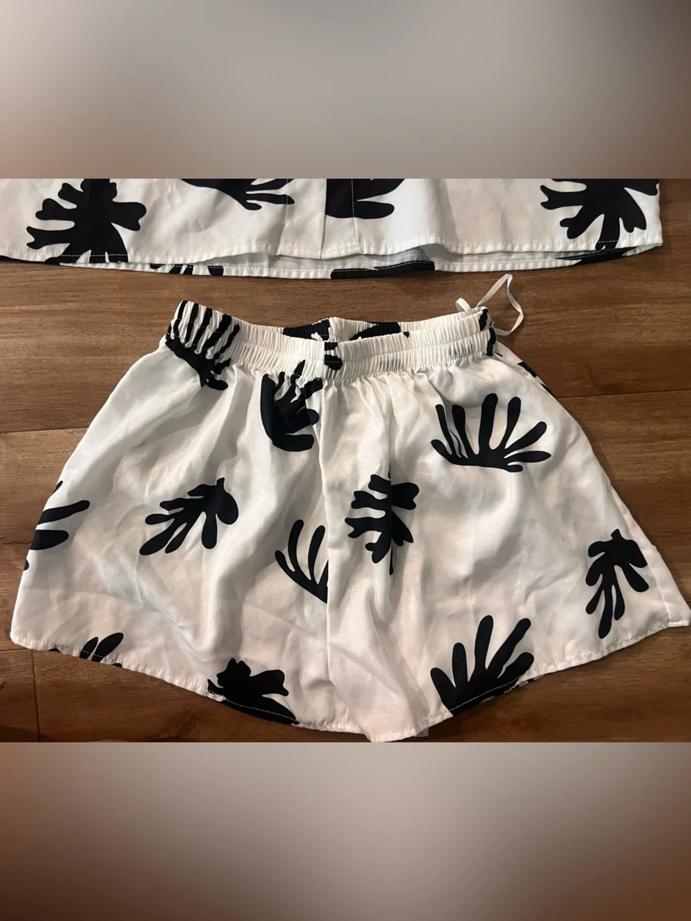 Commense White and Black Printed Kids Pajama Set - Buttoned Top & Shorts